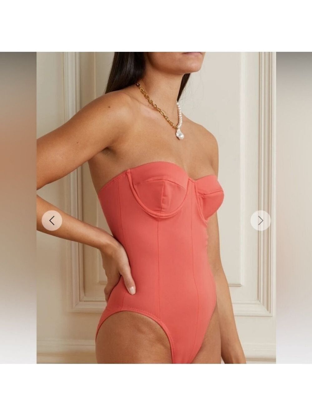 Norma Kamali Mio One Piece Papaya Corset Swimsuit